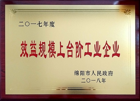 公司榮獲“二〇一七年度效益規(guī)模上臺階工業(yè)企業(yè)”